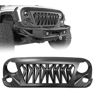 Front Bumper Grill For Jeep Wrangler JK 2007-2018 Rubicon Sahara Sport Unlimited Matte Black Shark Grill