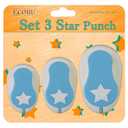 Ecohu Set 3 Star Paper Punch 0.3'' / 0.63'' / 1'', Scrapbooking Hole Punches Crafting, Design for Office Supplies, Card Making, DIY Photo Album