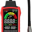 Gas Leak Detector, Natural Gas Detector with Gooseneck, LCD Display, PPM or%LEL Gas Real-Time Gas Concentration Display Portable Natural Gas Tester with Audible & Visual Alarm for Home and RV