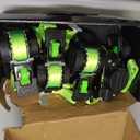 Retractable Ratchet Straps (4-Pack) - Heavy Duty Auto Slow Retraction Tie Down Straps - 1 Inch x 13 Feet (1,800lb Break Strength) for Truck, Cargo Trailer, Motorcycle, ATV, UTV - Fluorescent Green