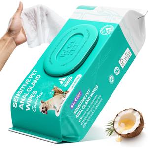 HICC PET Wipes for Dogs & Cats, Vet Recommended Cleaning Deodorizing & Soothing Allergy Infections Anal Gland Wipes, Hypoallergenic Hydrating & Nourish Fur Dog Grooming Wipes for Paw, Butt, Body (100 Counts (Thicken))