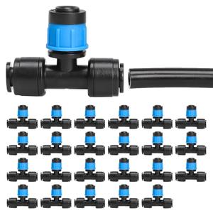 Bonviee 1/4 Inch Push-to-Connect Tee with Vortex Emitters, 24 Pack  Wide Coverage Irrigation for Lawn, Garden, Greenhouse