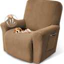 KEKUOU Recliner Chair Covers,Lazy Boy Recliner Covers Stretch Couch Cover Slipcovers 1 Piece Furniture Protector with Elastic Bottom for Kid,Dog(Recliner,Camel)