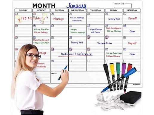 Dry Erase Monthly Calendar 48x36