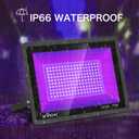 XYCN 2 Pack 100W LED Black Light, Blacklight Flood Light with Plug and Switch, IP66 Waterproof Neon Glow for Party, Halloween, Fluorescent Poster, Body Paint, Aquarium