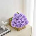 15pcs Fake Roses Lavender Artificial Silk Flowers Faux Rose Flower Long Stems Bouquet for Arrangement Wedding Centerpiece Party Home Kitchen Decor