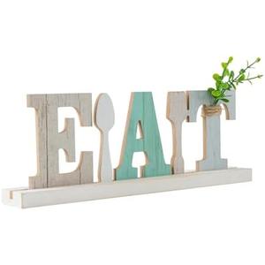 Eat Sign for Kitchen Wood Dining Room Table Centerpiece Rustic Farmhouse Decor Country Wooden Fork Spoon Letters for Kitchen Home and Diningroom (color B), 2 Pack