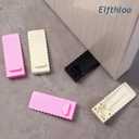5 Pack Rubber Door Stoppers Wedge, Elfthloo Stops Fits 3-11mm Narrow Gaps Stackable up to 15-45mm, Non-Slip Floor & Wall Protector, Doorstops for Bottom of Lightweight Door, Pink