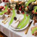 3 x 8 Pcs Christmas Tree Topper Decoration, 17" Green Christmas Tree Pick with Red Glitter Berry Ornaments, Artificial Green Fluffy Stems for Christmas Tree Top, Wreath, Vase, Gift Craft Decor