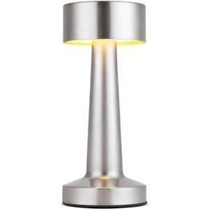 HPUFKOT Portable LED Table Lamp, 3-Levels Brightness Metal Desk Lamp,3 Color Touch Control Rechargeable Lamp, Ideal Bedside Lamp for Nightstand,Bedroom, Living Room (Silver)