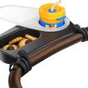 Universal Stroller Snack Tray,Cup Holder Stroller Tray with Silicone Flexible Arms Grip and Dust CoverFits Strollers,High Chairs,Joggers,Portable Toddler Feeding Tray for Snacks, Drinks, and Toy