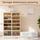 24Pairs Collapsible Shoe Rack Organizer Foldable Shoe Cabinet with Doors, 6Tiers,24Pairs