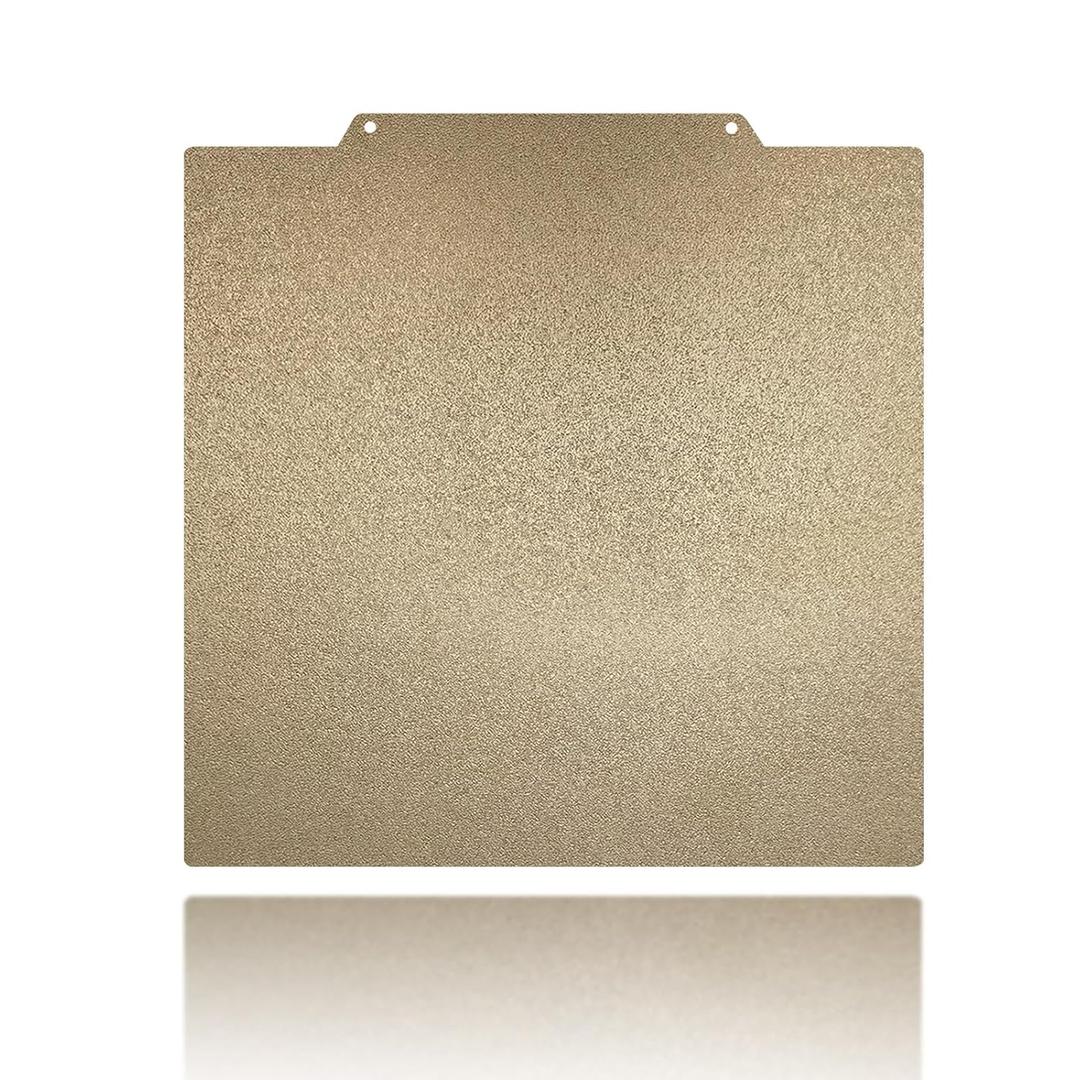 Henasier 300x300mm Gold Textured PEI Build Plate for LulzBot TAZ Pro/TAZ 3/TAZ 4/TAZ 5/TAZ 6 and Anet A8 Plus, Double Sided Flexible Spring Steel Heated Printing Bed Platform 3D Printer