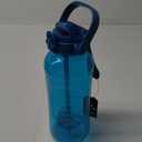 AQUAFIT 64 oz Water Bottle with Time Marker - 2in1 Straw & Chug Lid - BPA Free Big Water Bottle with Straw - Gym Water Bottle with Strap - Water Jug (64 Ounces, Aqua)