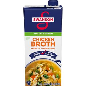 SWANSON S Natural Goodness Lower Sodium Chicken Broth, 32 oz Carton (EXP 01/12/27)