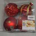 SHareconn 4ct 6 Inch Large Christmas Tree Balls Ornaments, Colored Shatterproof Plastic Decorative Baubles Decorations for Xmas Tree Decor Holiday Party Wedding Decoration (Red, 150mm)