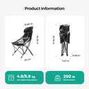 SUNNYFEEL High Back Camping Chair for Adults, Lightweight Camping Chair Support 250 lbs Heavy Duty, Compact Folding Chair Design, Portable & Collapsible Camping Chairs for Outdoor, Camp, Beach, Picnic, BlackGray