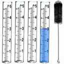 YZDTECH Plastic rain Gauge Replacement Tube, 5'' Capacity rain gauges Replacement Tubes Plastic for Yard Garden Outdoor Home, with Tube Brush, Best Rated