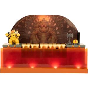 Super Mario Nintendo Deluxe Bowser Battle Playset with Lights and Sounds, 2.5 Inch Bowser Action Figure Included