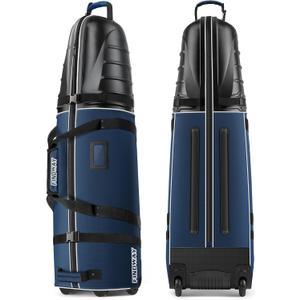 findway Golf Travel Bags, Golf Bag Travel Case for Airlines with Wheels, 1680D Heavy Duty Oxford and ABS Hard Case Top, Lightweight and Foldable (Blue)