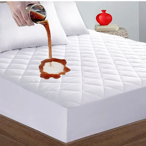 Bedsure (54in.x 75 in.)Fitted Queen Mattress Pad Cover, Waterproof Mattress Protector, Deep Pocket Elastic Fits Up to 21'', Breathable Soft Alternative Filling Mattress Pad