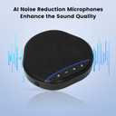 Conference Speakerphone with 360 Voice Pickup, AI Noise Reduction & Echo Cancellation, USB Plug and Play Desktop Microphone Speaker for Zoom, Teams, Skype, Home Office & Online Meetings