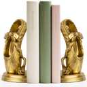 Bookends for Shelves, Ballet Slipper Decorative Bookends - Book Ends with Anti-Slip Pad for Book Lovers Dancers Heavy Book Holder for Home Office Decor (Gold)