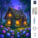 CT SUN Paint by Numbers for Adults - Aesthetic Cottagecore Landscape - Whimsical DIY Oil Painting Kits - Relaxing Arts and Crafts Gift - 16"x20" (The Enchanted Cottage)