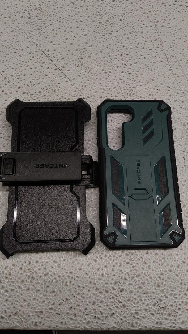 FNTCASE for Samsung Galaxy S24-FE Case: Dual Layer Military Grade Drop Protection Cell Phone Cover with Belt-Clip Holster | Shockproof Rugged Durable Heavy Duty Protective Bumper Tough (Green)