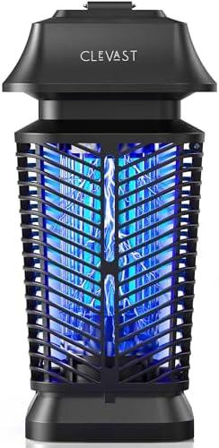 CLEVAST Bug Zapper Outdoor - Electric Mosquito Killer with UV Light, Waterproof Fly Trap for Patio, Yard, Garden, Indoor Use, Black Insect Zapper Lamp - Modern