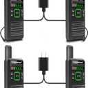 RT22pro walkie talkies Wireless Frequency Copy Rechargeable Walkie Talkies for Adults,walkie talkies 4 Pack Long Range with VOX, Scrambling, decoding, Battery Display, scanning.
