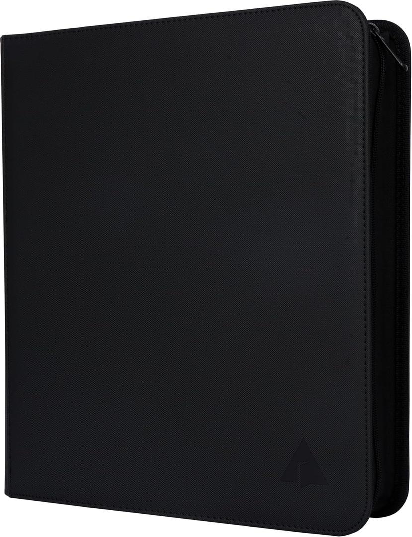 Trading Card Binder, 9 Pocket Fit 1404 Cards - Metal D-Ring Card Holder with 78 Double-Sided Clear Pages, Top-Loading Collectors Album -Black