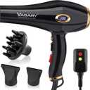 VAGARY Hair Dryer with Diffuser Concentrator, 2200W Professional Salon Ionic Blow Dryer for Frizz Free Smooth Hair, Featuring 2 Speeds and 2 Heat Settings, Cool Shot ButtonGold