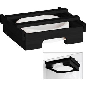 Paper Plate Dispenser,10-inch Bamboo Paper Plate Dispenser Under Cabinet, Kitchen Counter Vertical Paper Plate Holder Organizer Countertop Caddy Black