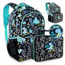 Decorably 2pc Set Dinosaur Backpack with Lunch Box Set with Rubber Patch, Multi-Compartment, Water-Resistant - Back to School Gift for Boys, Kids, Toddler, Preschool, Elementary