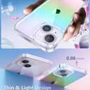 2 x FNTCASE for iPhone 14 Phone Case: iPhone 13 Clear Case | Military Grade Drop Protection Anti Yellowing Slim Cell Phone Cover - Rugged Shockproof Protective Bumper (D-Colorful)