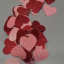 Galentines Party-Decorations Valentines-Day 3D-Heart Garland - 40ft Red Pink Streamers Paper Banner, Proposal Anniversary Romantic Birthday Baby Shower Rustic Wedding Hanging Ornaments Decor Hugfond