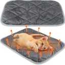 2 Pack Self Heating Cat Mat Self Warming Pet Pads Washable Kennel Mat Dog Crate Pad Reflects Body Heat Non Skid Cat Thermal Pads for Puppy Indoor Outdoor(Gray,16 x 20 Inches)