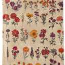 Vintage Floral Blanket Wildflower in Warm Color on Tan Background Throw Blankets Lightweight Flannel Throws for Camping Couch Office Botanical Retro Home Decor Gifts for Adults,60x50inch