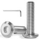 VGBUY M6-1.0 x 10 mm 100Pcs Flat Head Hex Socket Cap Screws Bolts,304 Stainless Steel 18-8,Full Thread,Hex Spanner Included (VG30102) (Silver)