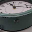 Vintage Rustic Green Table Clock on Stand, Decorative Desk and Shelf ClockDecorative Battery Operated Table Top Clock for Living RoomSilent Non-Ticking (10.5"H)