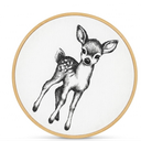 Hxlac Vintage Deer Round Wall Art Framed