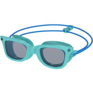 Speedo Unisex-Child Swim Goggles Sunny G Ages 6-14 Junior (One Size, Seasisder Azure Blue/Cobalt/Ablaze)