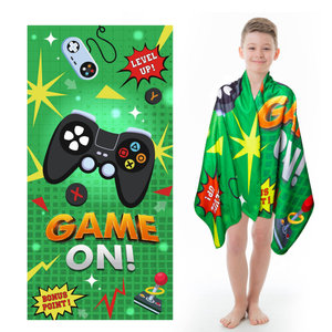 R HORSE Green Video Game Theme Beach Towel, 60 x 30 inches, Microfiber, Quick-Drying, Soft and Lightweight