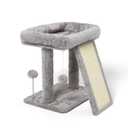 Psicway 17.1-inch Small Cat Tree Tower with Scratching Post for Indoor Cats,Light Grey