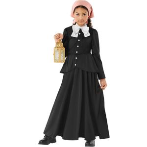 Morph Colonial Costume Girls Harriet Tubman Costume For Kids Pilgrim Outfit Kids Girls Pilgrim Outfit (Medium)