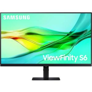 SAMSUNG 32" ViewFinity S6 (S60UD) Series QHD High Resolution Computer Monitor, 100Hz, HDR10, USB-C, Built-In LAN Port, Daisy Chain Support, Easy Setup, Height Adjustable Stand, LS32D606UANXGO, 2024