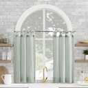 Archaeo Washed Cotton Small Window Twist Tab Cafe Curtains, 52" x 45", Seafoam Green
