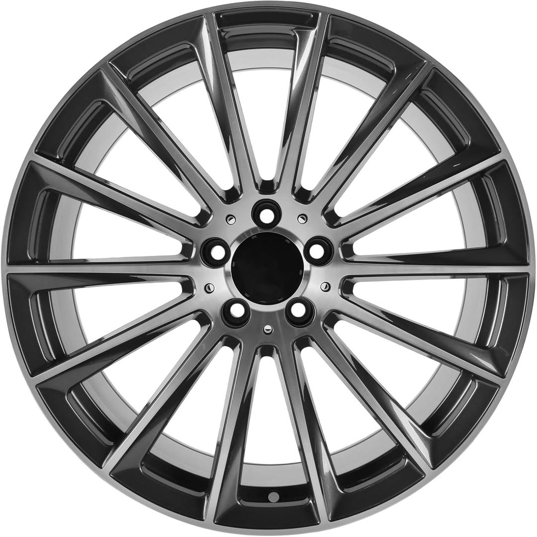 20Inch 20"x9.5" Rear Multispoke Premium Aluminum Alloy Wheel Rim Fits for Mercedes Benz S500 S550, Bolt Pattern-5x112mm, Offset-43mm, Hub Bore-66.6mm