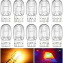 Meonum 10 Pcs 7443 Bulb, T20 1891 7443LL Brake Light Bulb for Daytime Running(DRL), W21/5W Automotive Reverse/Strobe Brake/Tail/Backup/Parking/Tail Light/Turn Signal Replacement for Cars, Trucks
